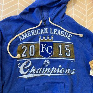 NEW MLB Kansas City Royals American league Champions Hooded Sweatshirt Sz Small